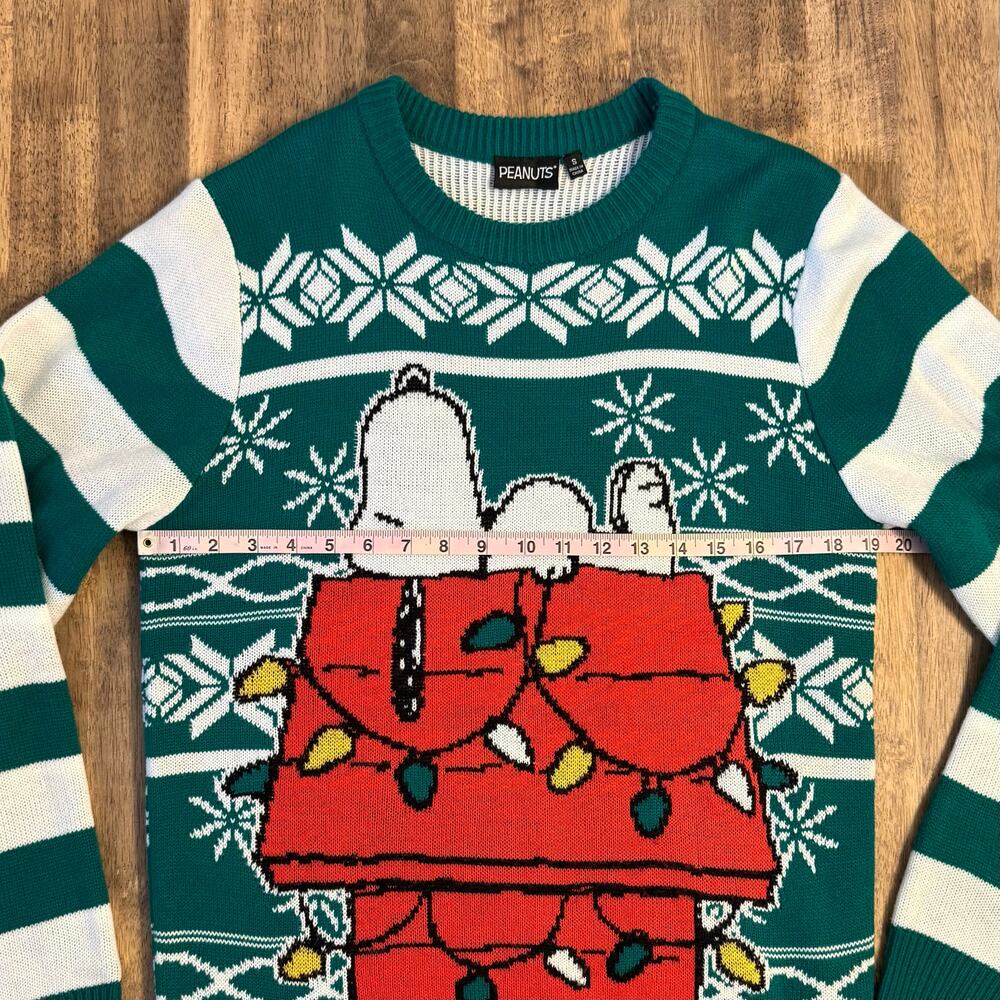 Snoopy Ugly Christmas Sweater Dog House Peanuts Holiday Lights Unisex Small - Picture 4 of 8
